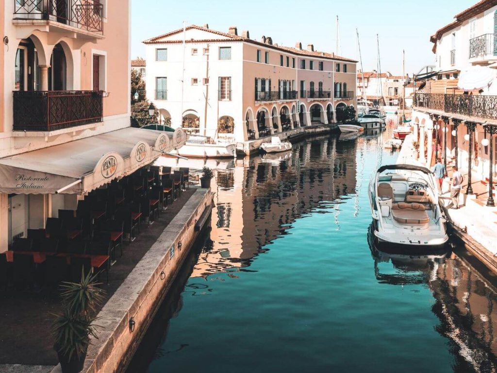 Port Grimaud buildings set atop the water in the South of France