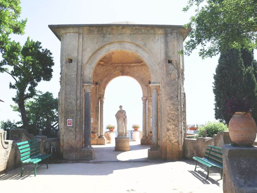 Statue in the gardens of Villa Cimbrone in Ravello - a popular honeymoon choice